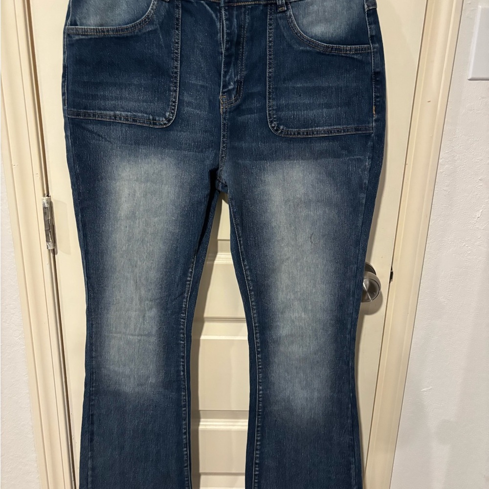 Women’s Dark Blue Washed Denim Jeans